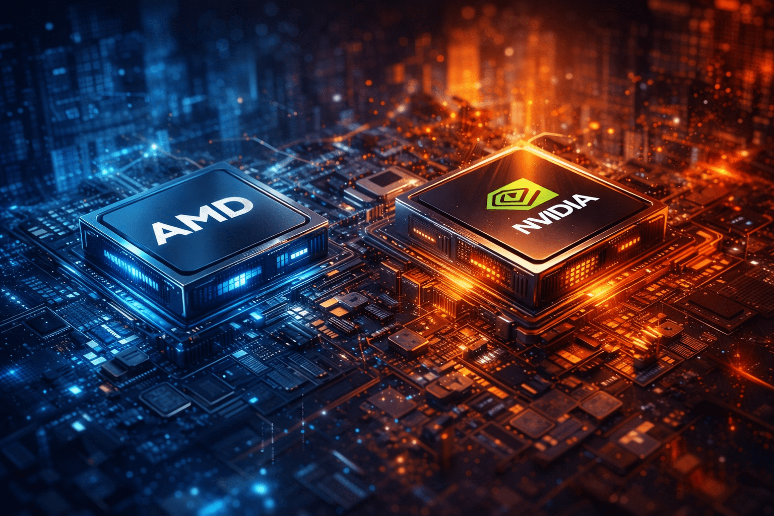 שבבי AI של Nvidia ו-AMD במאבק על עתיד הבינה המלאכותית