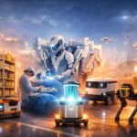 רובוטים חכמים עובדים לצד בני אדם בתעשייה, לוגיסטיקה ושירותים