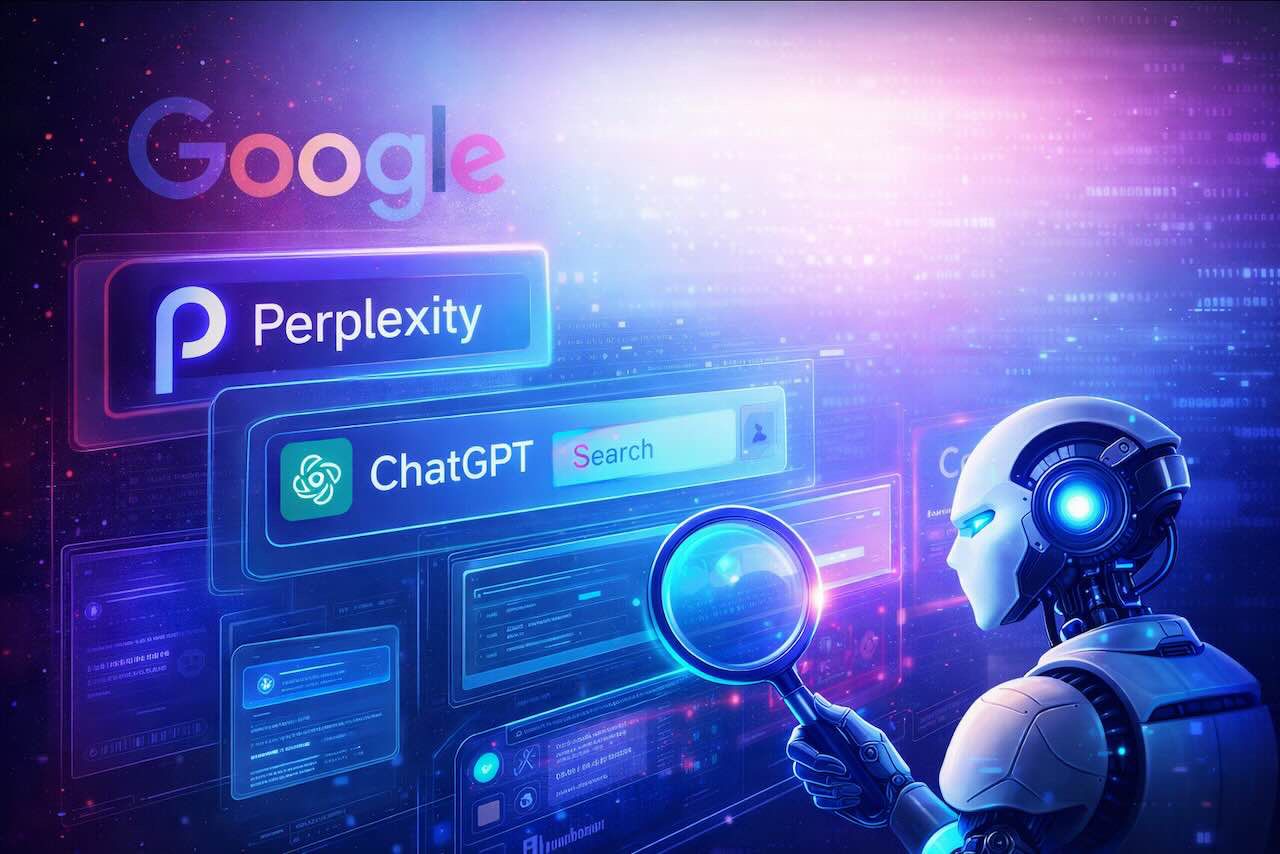 מנועי חיפוש מבוססי AI בשנת 2026 עם ממשק חיפוש חכם, רובוט ואינטראקציה עם מידע דיגיטלי מתקדם