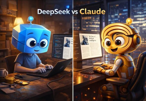 השוואה בין DeepSeek ל-Claude בעיצוב אנימציה המדגימה עבודה זולה מול עבודה פרימיום בבינה מלאכותית