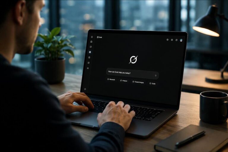 מדריך שימוש ב Grok של אילון מאסק על מחשב נייד עם ממשק AI