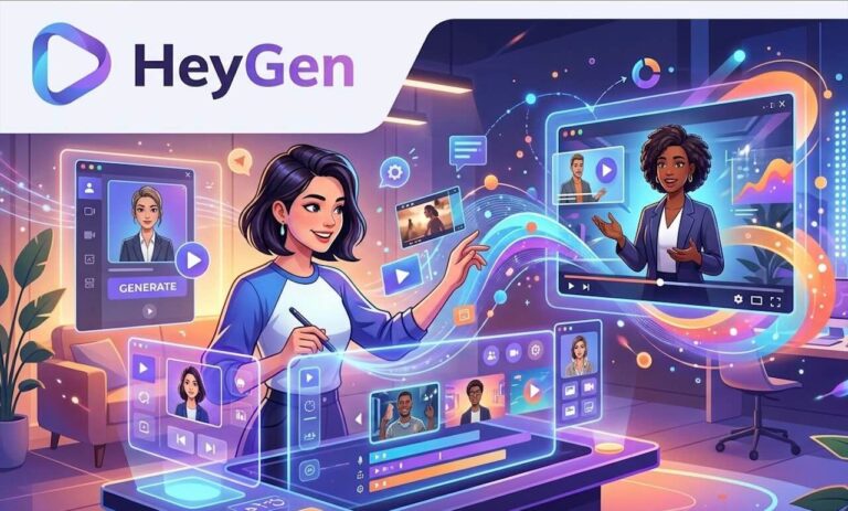 יצירת סרטונים עם HeyGen באמצעות AI – ממשק עריכת וידאו ואווטארים דיגיטליים