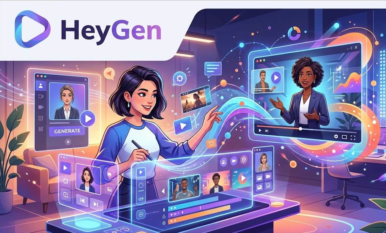 יצירת סרטונים עם HeyGen באמצעות AI – ממשק עריכת וידאו ואווטארים דיגיטליים