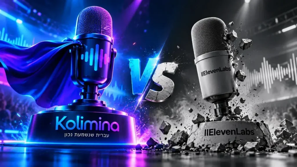 קריינות AI בעברית – קולימינה מול ElevenLabs