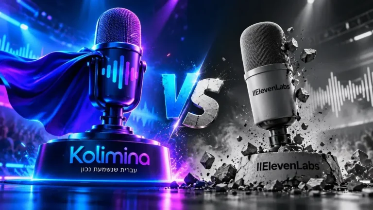 קריינות AI בעברית – קולימינה מול ElevenLabs